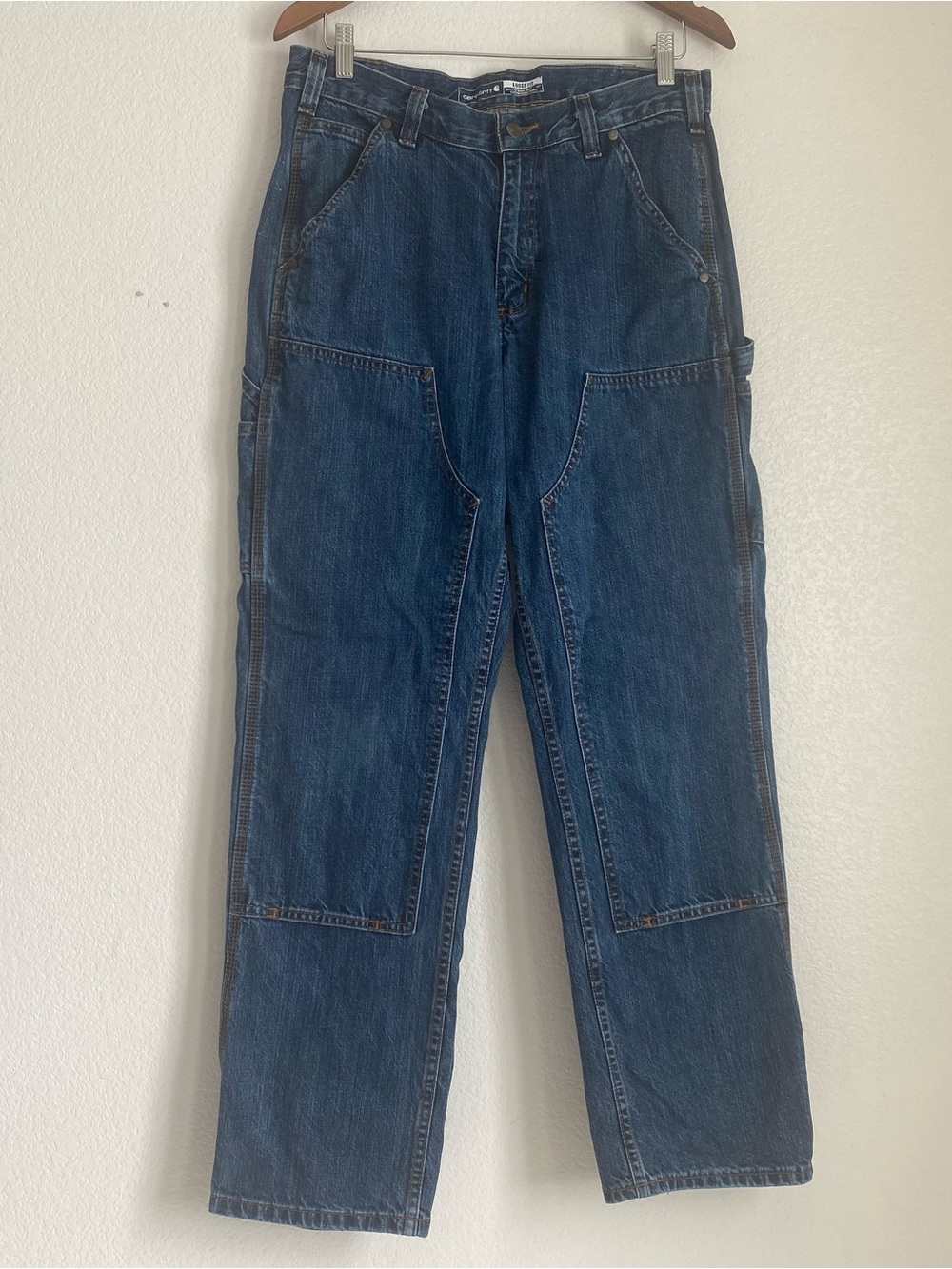Carhartt loose fit double knee utility carpenter denim jeans, 30" X 32"